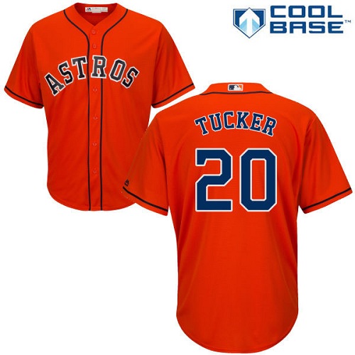 Astros #20 Preston Tucker Orange Cool Base Stitched Youth MLB Jersey